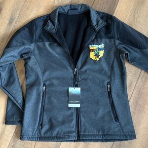 Winking Lizard Tour of Beers Gray and Black Zip-Up Jacket with Embroidered Patch